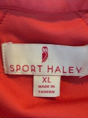Sport Haley Coral Red Full Zip Athletic Golf Vest Size XL Pockets Mock Neck